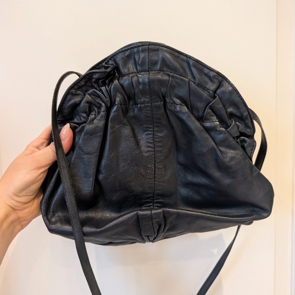 Vintage Navy Leather Women's Bag